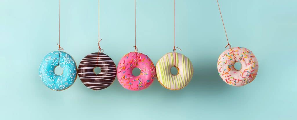 Collision balls made from donuts